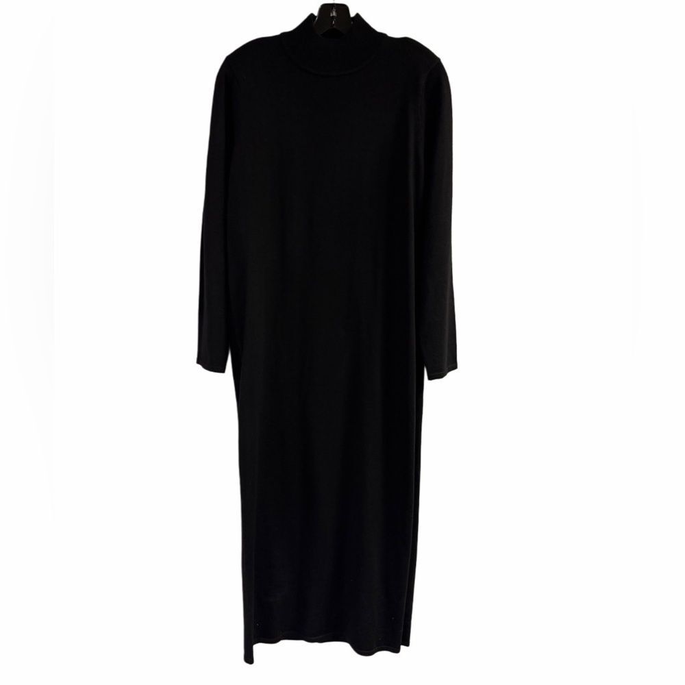 Vintage Nina Leonard Wool Blend Mock Neck Dress Size L